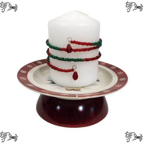 Upcycled Coffee Mug Candle Holder, Christmas Santa  Jewelry Tray, Bracelet Dish - Picture 1 of 4